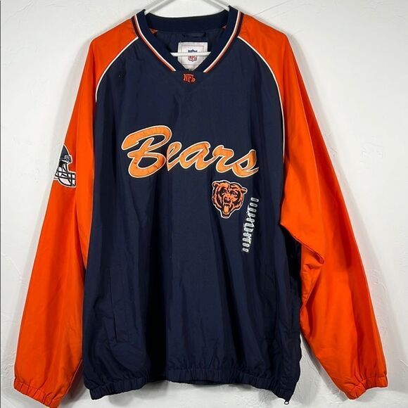 🔥🏈 “NWT” Vintage CHICAGO BEARS NFL Pullover Fleece Lined Embroidered Jacket 2X - Picture 1 of 10